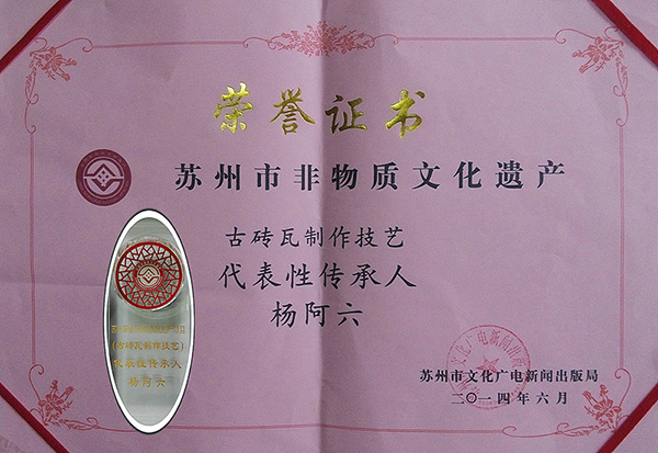 蘇州市市級(jí)非物質(zhì)文化遺產(chǎn)傳承人